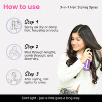 2.Oh! Italian 3-in-1 Hair Styling Spray | Heat Protectant | Volumizer | With Panthenol and Proteins | No Residue Shine Spray | Natural Hold for Men and Women