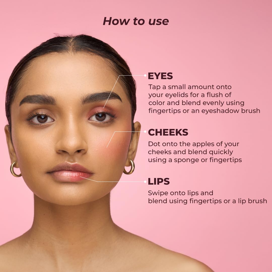 LoveChild Masaba Quench Tint, 3-in-1 Lip, Cheek & Eye Tint, Retro Rouge (Red) Hydrating, Multipurpose Makeup, Lightweight, Blendable Color with Niacinamide & Hyaluronic Acid, 12 g