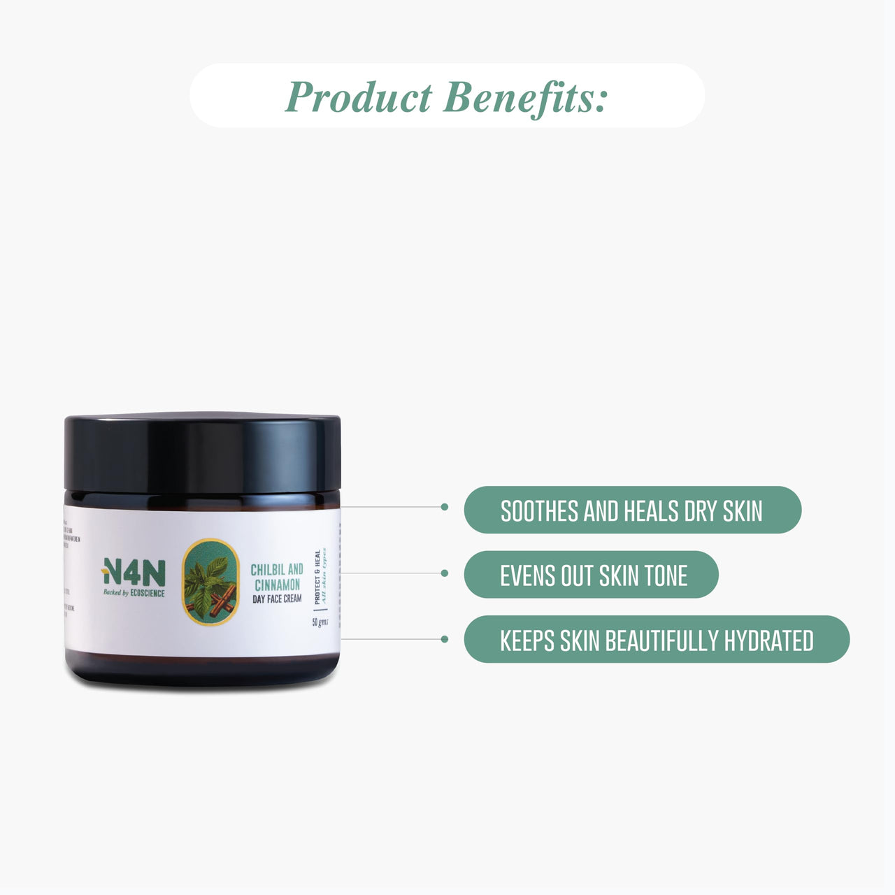 Nature4Nature Day Face Cream for Men & Women | Helps in Glowing Skin and Skin Hydration | Contains Chilbil and Cinnamon | Suitable for all Skin Types | 50gms