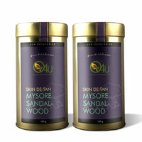 O4U - Mysore Sandalwood Powder for- De Tan, Glowing Skin, Oil Control, Fades Acne Scars & Ageing Marks/USDA Certified, 100% Pure & Organic - Set of 2