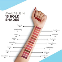 ZM Zayn & Myza Rich Matte Lipstick | Smooth and Light Weight | Intense Color in one Swipe | High Pigmentation Bullet Lip Stick Enriched with Argan oil, Murumuru and Shea Butter, (4.2 g, Forbidden)