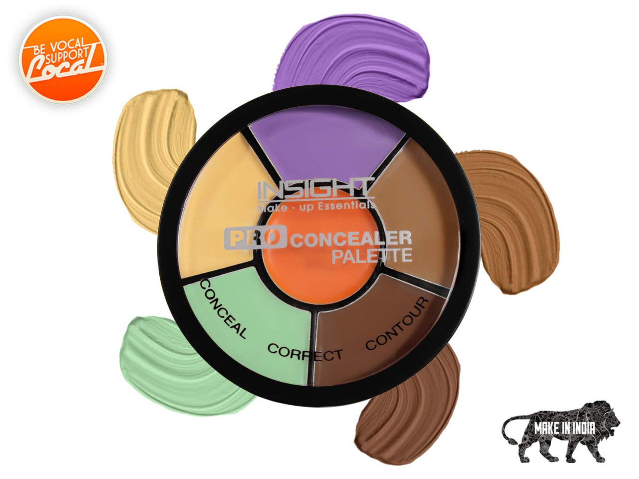 Insight Powder Cosmetics Pro Concealer Palette - Corrector, 15Gm & Cosmetics Glitter Makeup Highlighter, 3.5 Gm