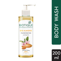 Biotique Almond Oil Ultra Rich Body Wash, Botanical Extracts, 200ml & Basil & Parsley Body Wash, Transparent, 200ml