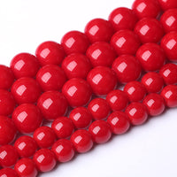 6MM 61pcs Red Glass Beads for Jewelry Making Round Loose Spacer Crystal Energy Healing Power Stone Beads DIY Bracelet Necklace Accessories 6mm