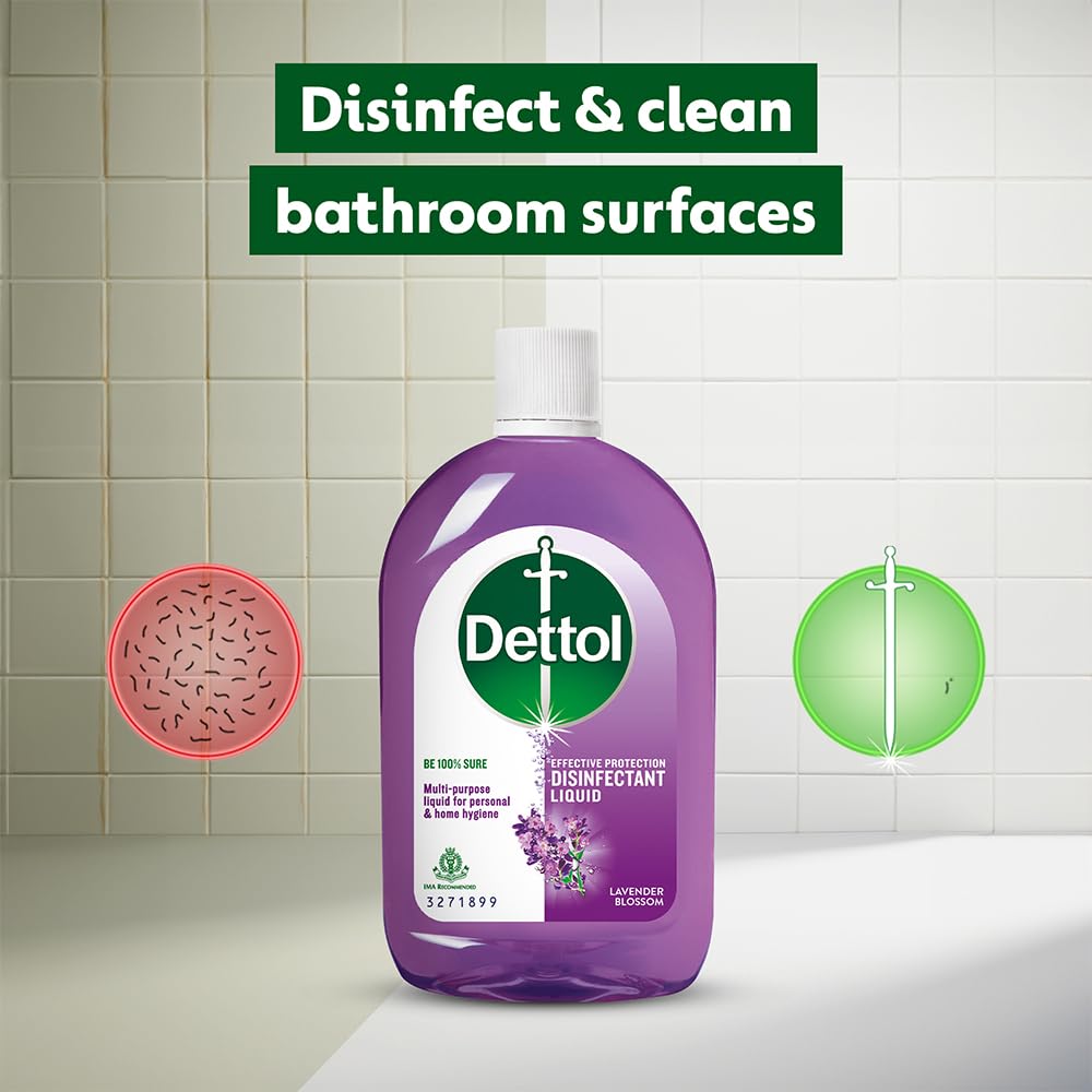 Dettol Liquid Disinfectant for Floor Cleaner, Surface Disinfection, Personal Hygiene (Lavender Blossom, 1L)