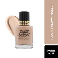 REVLON Touch And Glow Medium Coverage Moisturising Powder, Ivory Matte (12G) & Touch And Glow Liquid Make Up, Ivory Mist, 20Ml Oily
