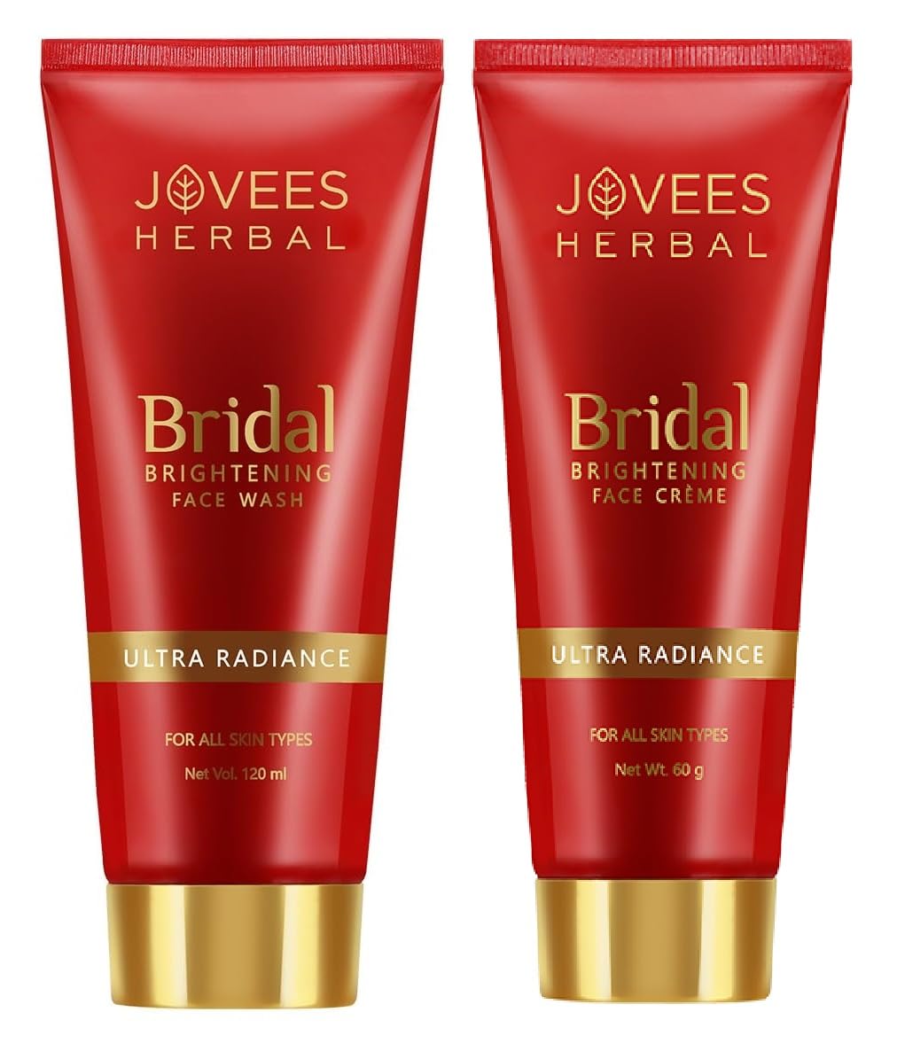 Jovees Herbal Bridal Face Wash 120ml | Ultra Radiance | Hydrating and Bridal Crème 60g | For Natural Glow and Brightness (2 Item in the set)