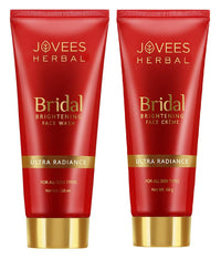 Jovees Herbal Bridal Face Wash 120ml | Ultra Radiance | Hydrating and Bridal Crème 60g | For Natural Glow and Brightness (2 Item in the set)