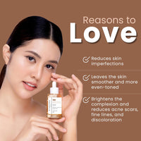 Glamveda Glutathione Skin Perfecting Face Serum with 2% ww Glycolic acid, 1% ww Salicylic acid for Glowing Skin | Brightening and Lightening Serum | 30ml