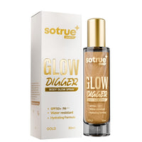 Sotrue Glow Digger Body Glow Spray | Pearlescent Gold Shimmer Mist for Radiant Skin | Lightweight, Waterproof & Non-Greasy Body Highlighter | Hydrating Body Makeup for Women