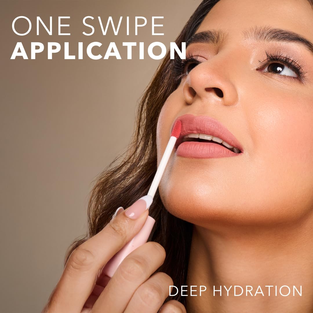SIMPLYNAM Satin Soft Lip Crème – Mulled Pink | 1 Swipe Full Coverage | Hydrating, Creamy Matte Finish | 16 Hour Stay | Transfer-Proof & Smudge-Proof | Infused with Peptides & Squalane | Vegan