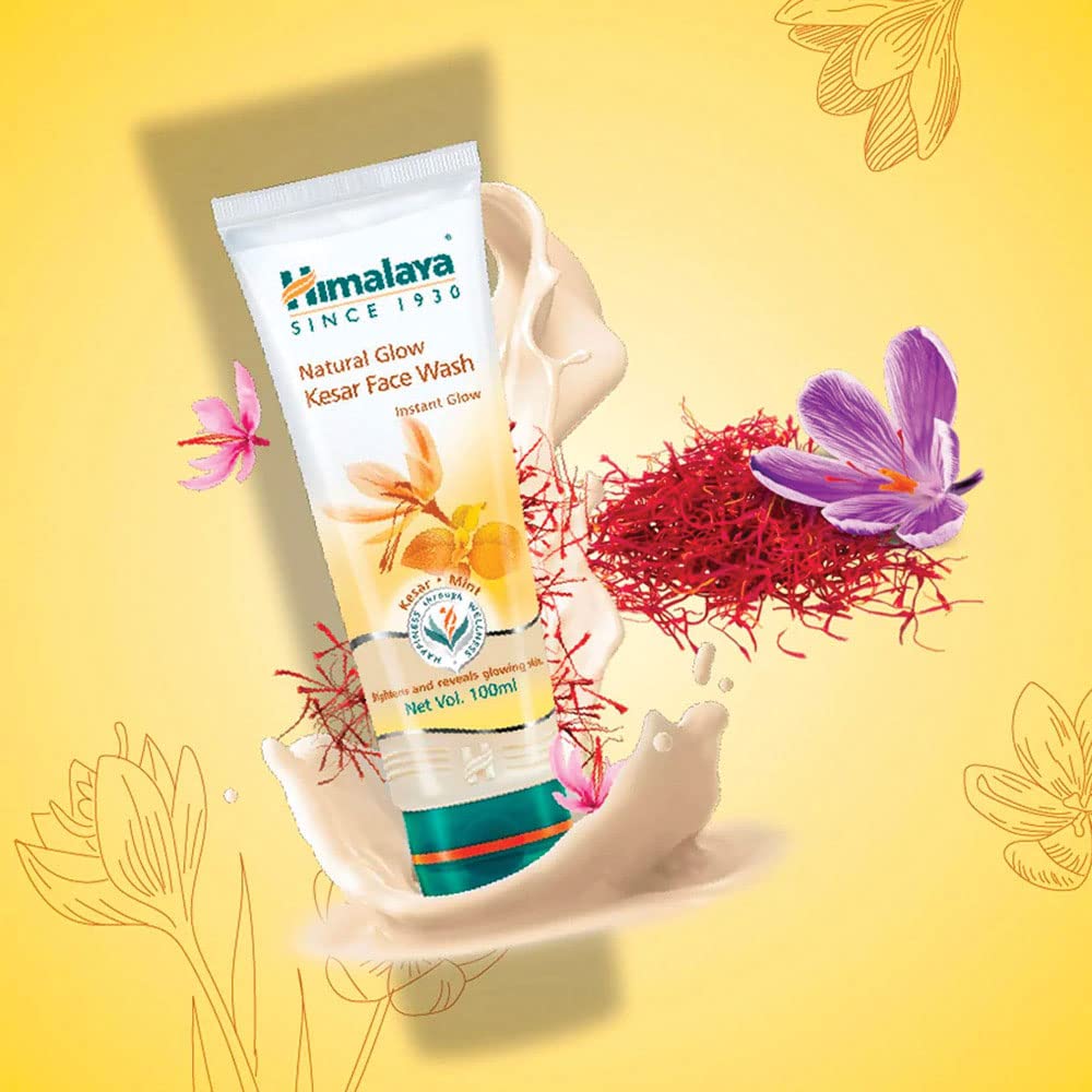 Himalaya Natural Glow Kesar Face Wash (Pack of 2)&Himalaya Purifying Neem Face Wash, 400 Ml