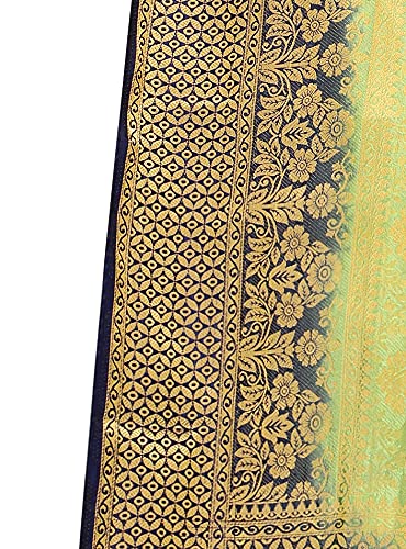 iZibra Women's  Pure Kanjivaram Silk Sraee Kanchipuram Pattu Sarees With Blouse Piece
