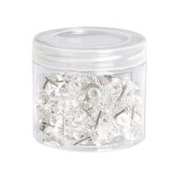 Basics Push Pins Tacks, Clear Plastic Head, Steel Point, 100-Pack 100 pack