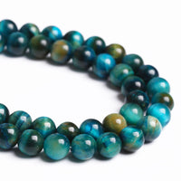 6mm 60PCS Peacock Blue Tiger Eye Stone Beads Natural Crystal Spacer Loose Beads for Jewelry Making DIY Bracelet Semi Precious Energy Healing Power 1 Strand 15 inches 6mm