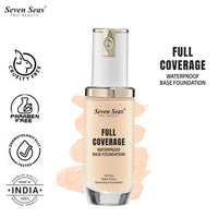 Seven Seas High Coverage Perfect Radiance Foundation for Flawless Finish Face Makeup, Super Stay Professional Waterproof Full Base Foundation for Oily Dry All Skin Women (Skin, 2)