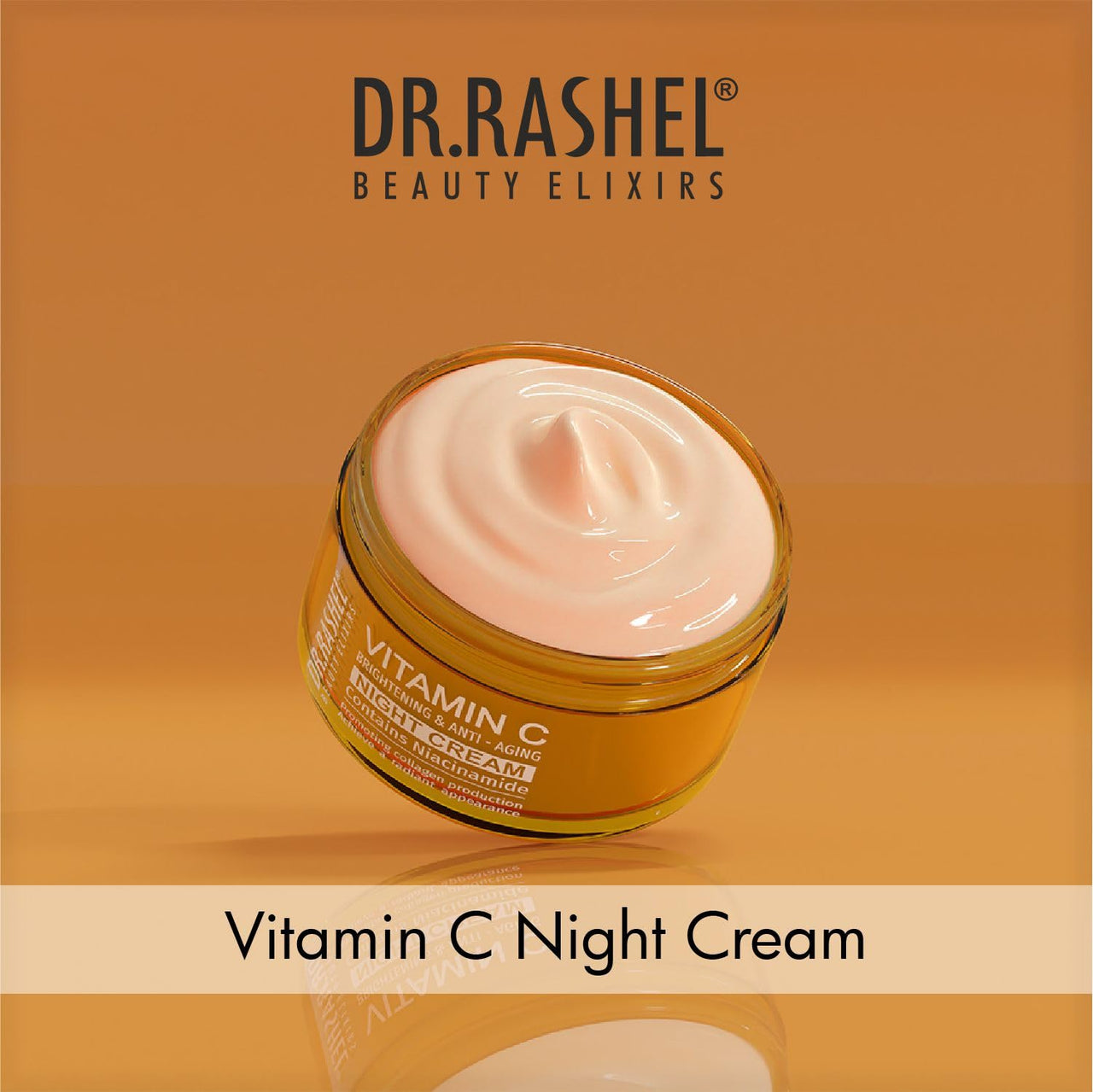 DR.RASHEL Vitamin C Night Cream Enriched with a Powerful Combination of Vitamin C & Collagen (50gm) | Fight Against Fine lines & Wrinkles | Helps Revitalizing & Nourishing the Skin | For Men & Women