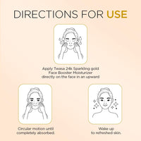 Twasa 24k Gold Pure Moisturizer For Oily & Dry Skin with Real Gold Flakes and Shimmer | Oil Free Glow Moisturizer For Face | Fast Absorbing Face Cream For Men & Women | Paraben Free | 50gm