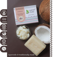 Earthy Sapo Handmade Nuts Over Coconuts Body and Hair Soap | Coconut Milk & Mango Butter Blend for Nourishing Skin and Hair Care | Multipurpose Use | 100g (Pack of 3)
