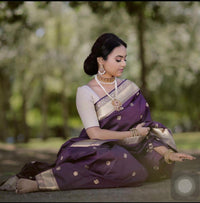 Avantika Fashion Women's  Soft Lichi Silk Banarasi Kanjivaram Saree With Blouse Piece