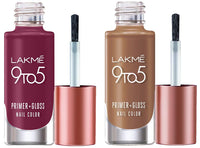 Lakmé 9 To 5 Primer + Glossy Finish Nail Colour & 9To5 Primer + Glossy Finish Nail Colour Combo,12 ML