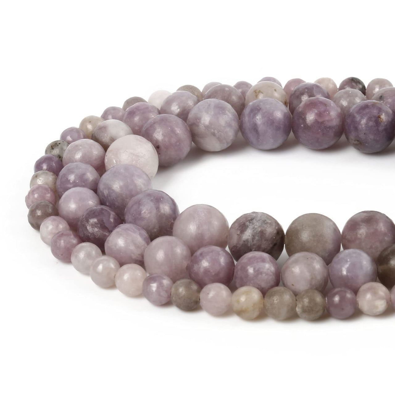 35pcs 10mm Natural Stone Beads Lilac Beads Energy Crystal Healing Power Gemstone for Jewelry Making, DIY Bracelet Necklace
