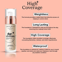 Lakyou Beauty High Coverage Base Foudation | Waterproof | Long Lasting | Light Weight | Shade-03(Natural Beige) | Pack Of 2