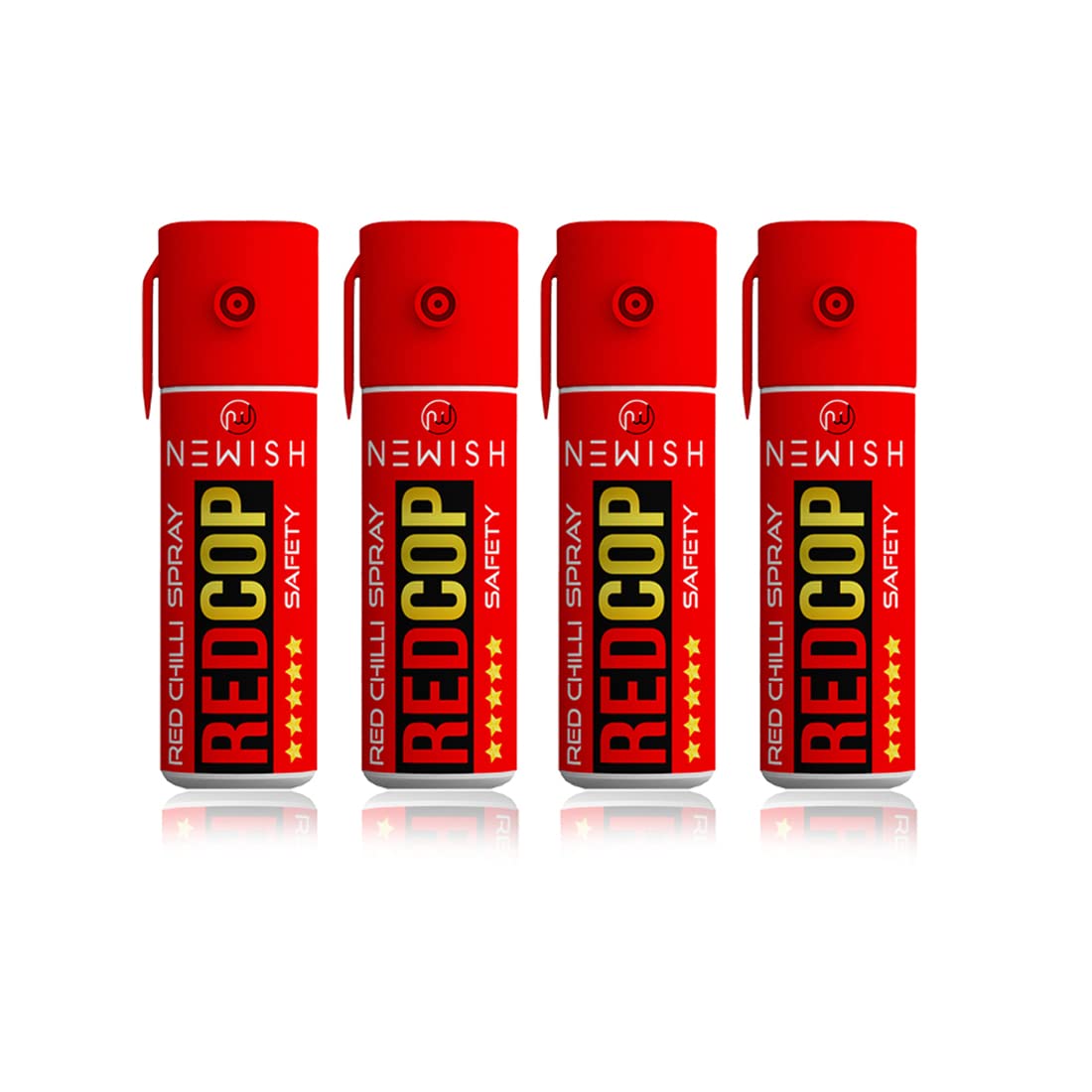 Newish Powerful Self Defence Red Chilli Pepper Spray for Woman Safety | Reliable and Effective | Small Pocket Size | (55ml / 35gm) - Pack of 4