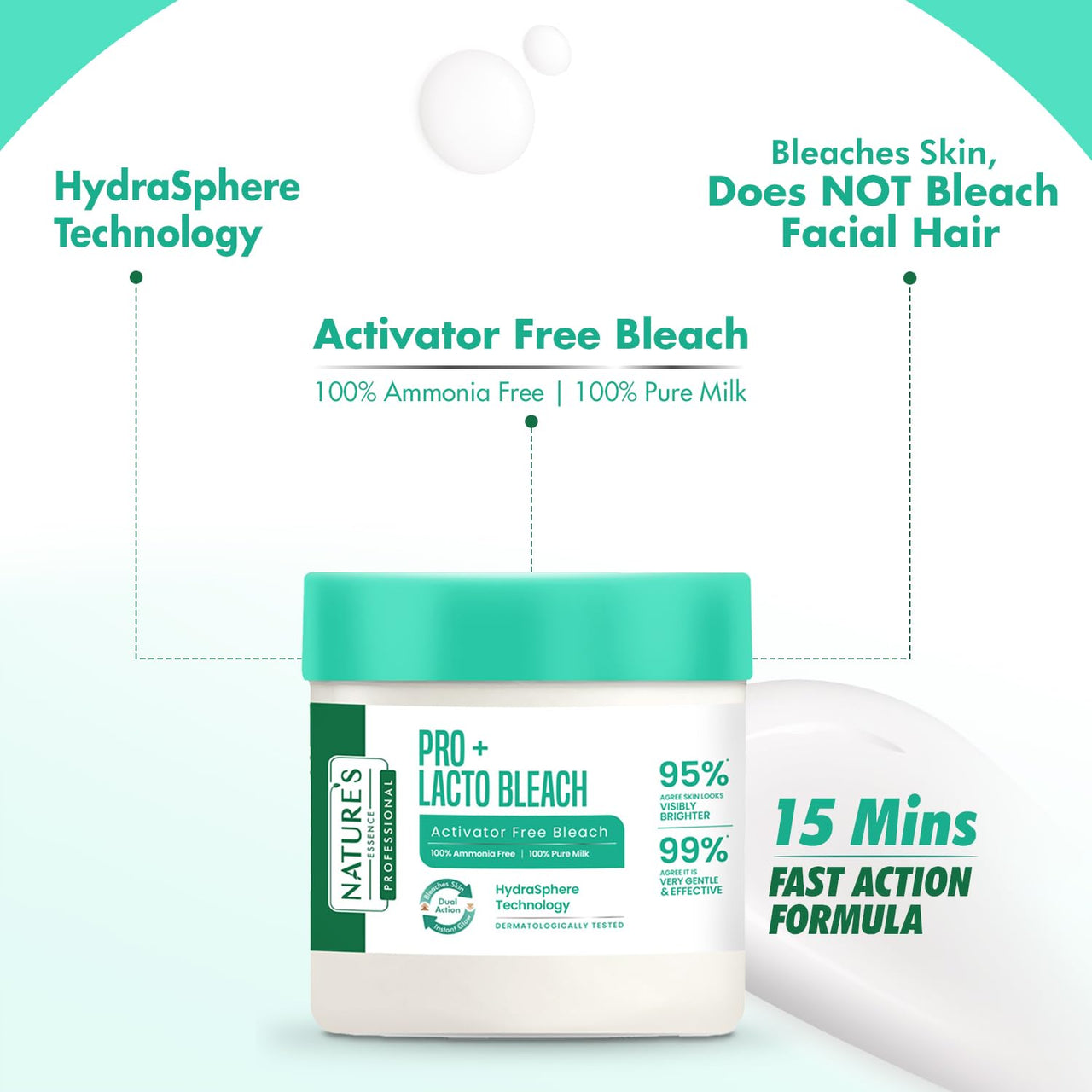 NATURES ESSENCE Lacto Bleach Cream, Milky White, 100g