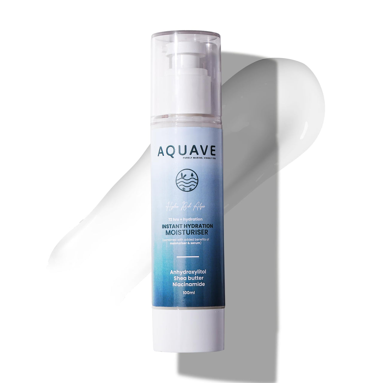 AQUAVE HydraI™ Algae Moisturizer for Face | 2% Niacinamide + Marine Actives | 72H Intense Hydration & Skin Barrier Repair | For Dry, Normal & Combo Skin | Brightens & Softens in 30 Days | Unisex