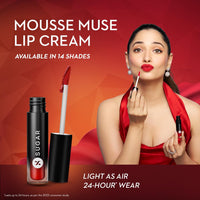 SUGAR Cosmetics Mousse Muse Lip Cream | Lasts 24+ Hrs | Creamy Mousse Lipstick | Waterproof & Smudgeproof | 5ml - 10 Almond Blossoms