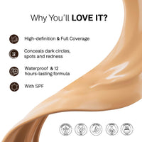 FLiCKA Flawless Femme Liquid Foundation for Face Makeup 30ml | Medium to High Coverage, Buildable | Natural, Waterproof & Moisturizing | All Skin Types | 02 Ivory