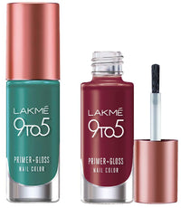 Lakmé 9 To 5 Primer + Glossy Finish Nail Colour & 9 To 5 Primer + Glossy Finish Nail Colour Combo, 6 Ml