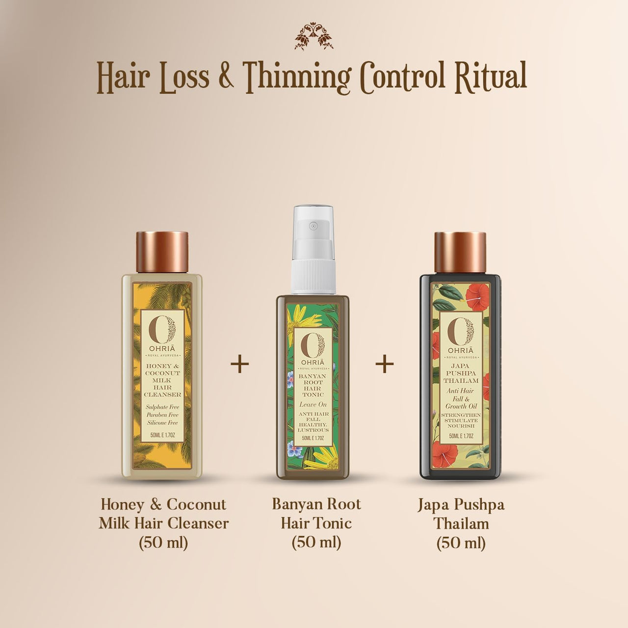 Ohria Ayurveda Japa Pushpa Thailam Hair Oil | Ayurvedic Herbal Blend with Neelibringadi Oil | Supports Hair Strength and Nourishment | For All Hair Types (200 ML)