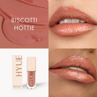 HYUE HydraGlow™ Tinted Lip Treatment (6 ml) | Biscotti Hottie | 24‑Hour Hydration with Sea Buckthorn Oil & Kokum Butter | Non‑Sticky | High‑Shine | Nourishing & Vegan Formula | Chunky Applicator
