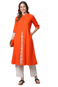 Pistaa's  Women Cotton Printed Cut Regular Kurta