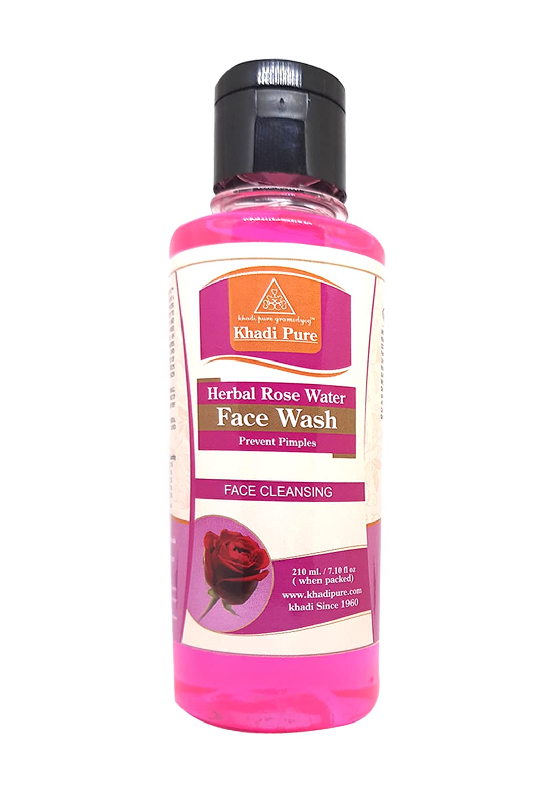 Khadi Pure Herbal Rose Water Face Wash, 210 ml