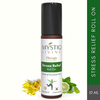 Mystiq Living Stress Relief Roll On for Instant Relief from Stress, Anxiety, Calms the mind, Aromatherapy | Blend of Essential Oils