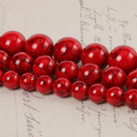 45pcs 8mm Natural Stone Beads Red Turquoise Beads Energy Crystal Healing Power Gemstone for Jewelry Making, DIY Bracelet Necklace