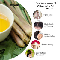 Indus Valley 100% Pure Natural & Organic, Undiluted citronella Essential Oil with Glass Dropper for Skin, Hair Care -15ml