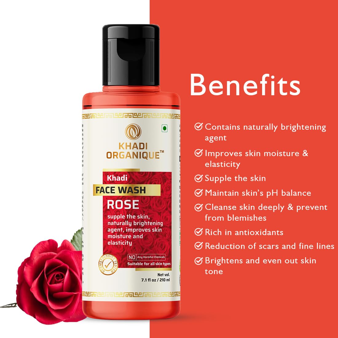 Khadi Organique Face Wash (Rose)