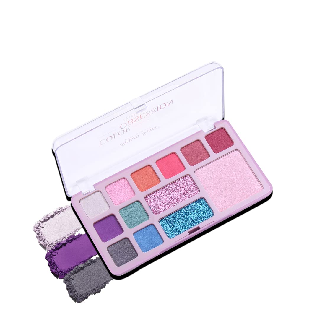 Seven Seas Color Obsession Eyeshadow 13 Colors Glitter With Shimmer Look (Skin)
