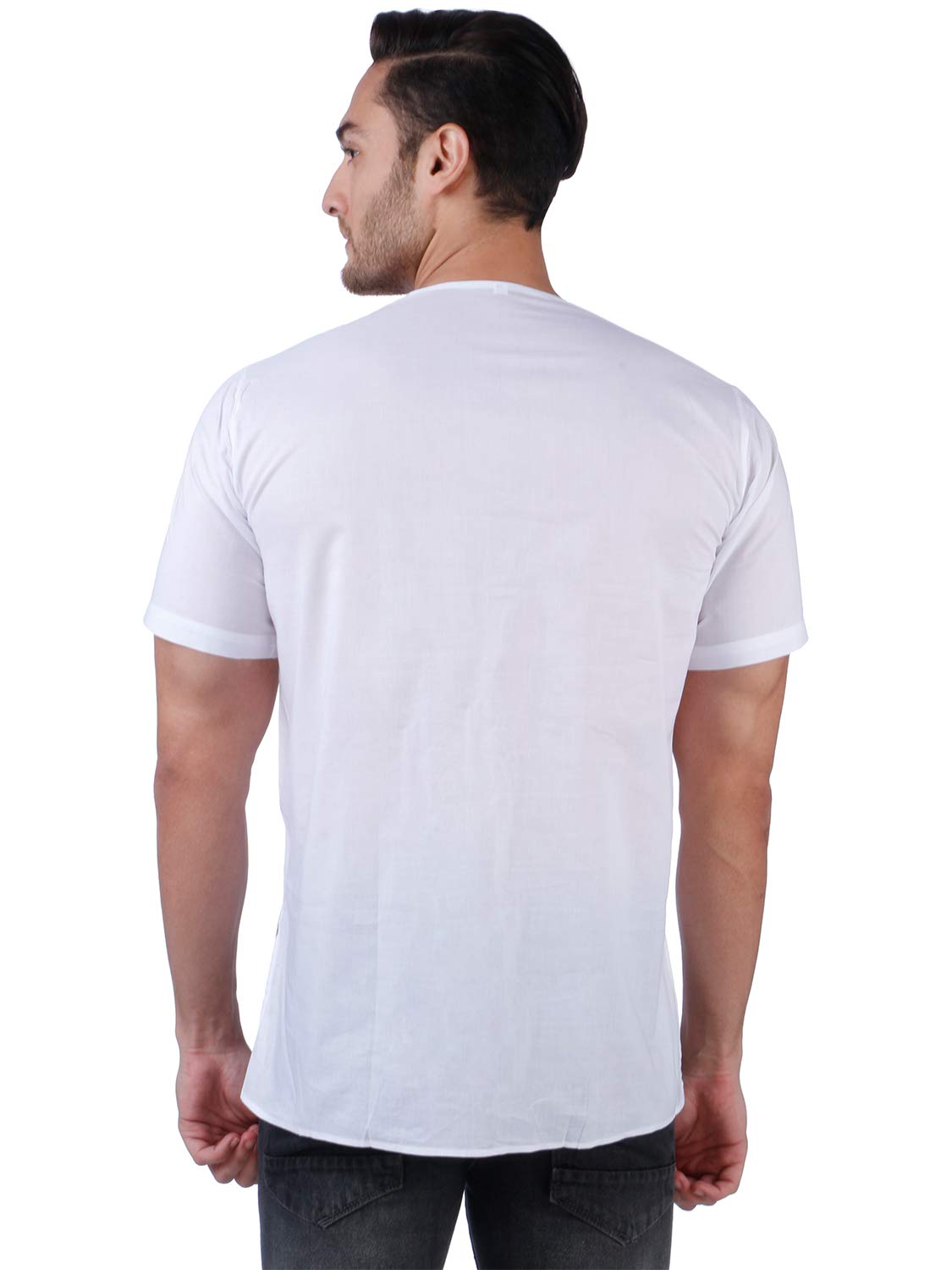 Rajubhai Hargovindas Men's  White Fine Cotton Short Kurta | Pack of 4 |