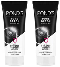 POND's Pure Detox Face Wash 100 g, Daily Exfoliating & Brightening Cleanser, Deep Cleans Oily Skin - With Activated Charcoal for Fresh, Glowing Skin (Pack of 2)