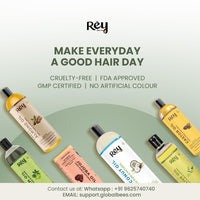 Rey Naturals Hair Scalp Massager | Shampoo & Hair Oil Brush for Men and Women | Hair Growth, Scalp Care and Relaxation | Oil Massager For Scalp | Soft Silicon Bristles for Gentle Massage | Blue