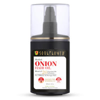 Soulflower Amla & Onion Hair Oil for Hair Growth & Hair Fall Control | 100% Pure & Natural with Castor, Peppermint, Argan Oil | Promotes Healthy Scalp & Stronger Hair for Men & Women | No Mineral Oil, 120ml