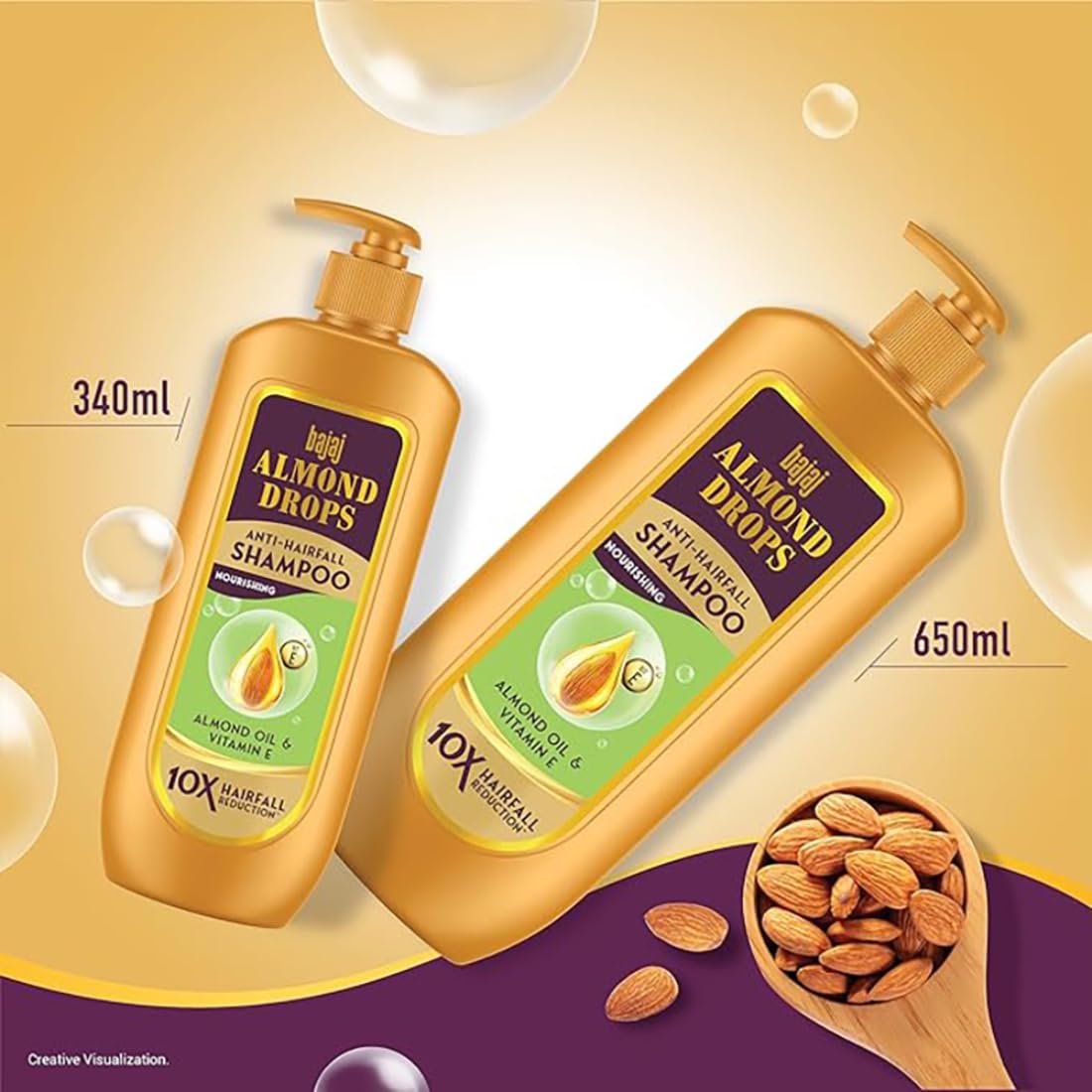 Bajaj Almond Drops Anti Hairfall Shampoo 340ml (Pack of 2)