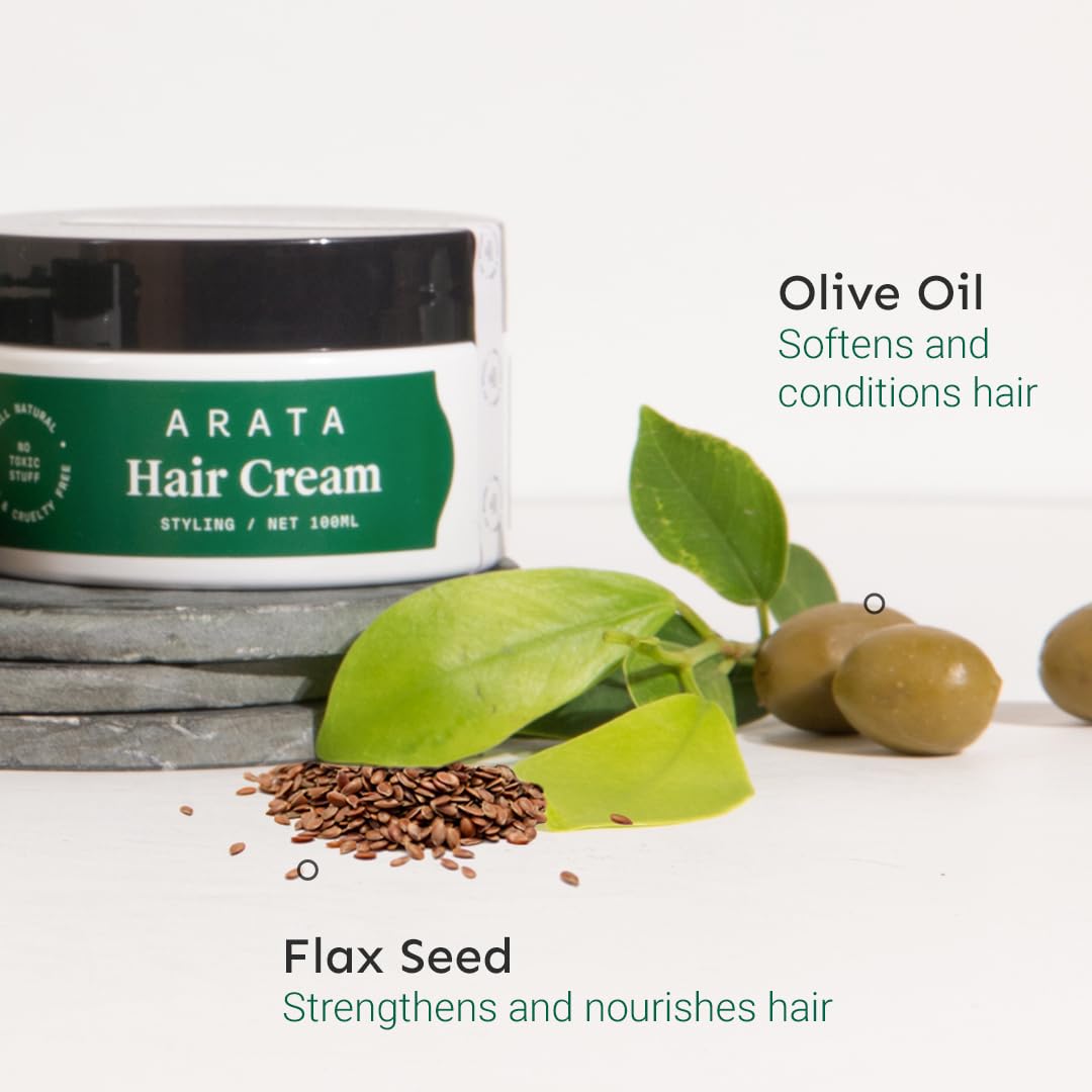 Arata Styling Combo of 2 - Styling Hair Cream (100 ML) & Styling Hair Gel (100 ML) | For Glossy & Matte Looks | Soft & Strong Hold | Defined, Frizz-Free Hair | Adds Texture & Boosts Moisture | For All Hair Types