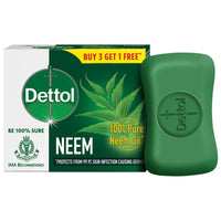 Dettol Neem Bathing Soap Bar With Pure Neem Oil, 75G (Buy 3 Get 1 Free), Combo Offer On Bath Soap