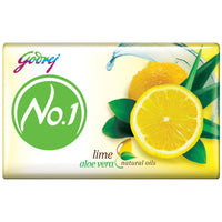 Godrej No. 1 Bathing Soap Lime & Aloe Vera – Grade 1 Soap & Long-lasting Fragrance, Combo Pack of 8 (150g each)